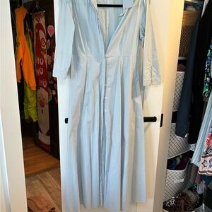 Zara Light Blue Long Sleeve Maxi Dress